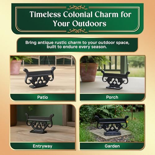 Renovators Supply 6 in Black Wrought Iron Floor Mount Boot Scraper | Durable wrought iron construction • Secure floor mounting • Removes dirt and mud from footwear