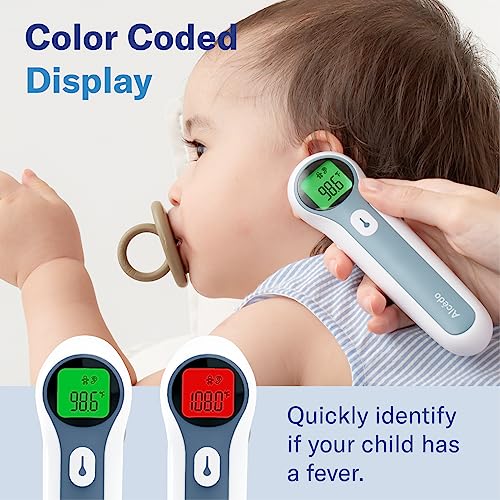 Alcedo Forehead and Ear Thermometer for Adults, Kids, and Baby | Touchless, Instant Read, Medical Grade, Accurate Digital Infrared Thermometer, Pouch & Batteries Included