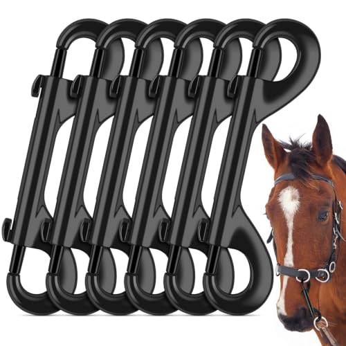 ERKOON 4.7 Inch Double End Trigger Snap Bolt Hooks for Horses (6 Pack) | Heavy Duty Metal Clips, Large Trigger Snap Hooks for Feed & Water Buckets, Hay Net, Horse Stall, Fence & Farm Daily Use - size: 6 Pack