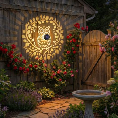 Gardsee Solar Fence Lights Outdoor 2 Pack Deck Step Wall Lights Butterfly Metal Waterproof LED Warm Yellow Light for Garden Post Patio Backyard Yard Decor (Black 7) - style: black 7