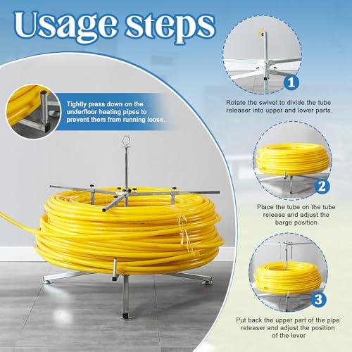 Pex Piping Uncoiler, Pipe Reel Dispenser for 3/8" to 1", Pex Tube Uncoiler Suitable for Pipes, Radiant Potable Water, Floor Heating Pipes
