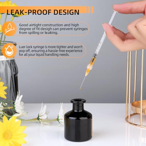 20 Pack 1ml Syringes with 25G 1 Inch, Disposable Luer Lock Syringe Individually Sterile Packed for Scientific Lab, Liquid Measuring and Dispensing - size: 1ML-25G-1IN