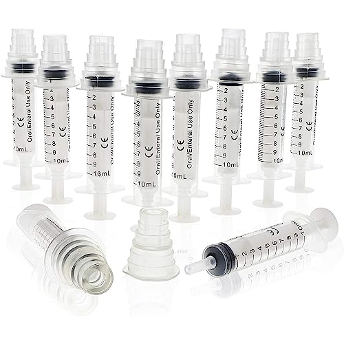 Bright Creations Oral Medicine Syringes with Bottle Adapter - Precise Liquid Dosing & Ml Syringe - Universal Medication Bottle Adapter - Transparent, Pack of 10