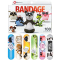 BioSwiss Bandages, Assorted Animal Shaped Variety Self Adhesive Bandage, Latex Free, Sterile Wound Care, 100 Count - size: 100-Count Box, style: Assorted Animals