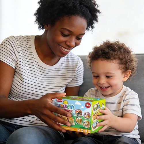 SYNARRY Wooden Puzzles for Toddlers 2-4, Farm Jungle Ocean Animals Puzzles for Kids Ages 3-5, Wooden Cube Puzzle with Storage Tray, Large Block Montessori Toys for 2 3 4 Year Old, Gifts for Kids