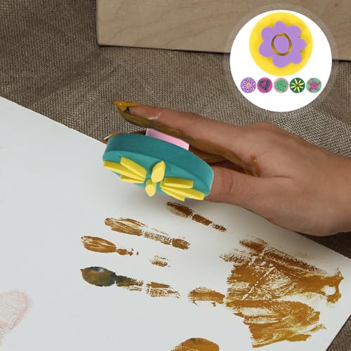 SEWACC 6pcs Eva Painting Sponges Colorful Flower Shapes Foam Sponge Stampers for Kids Teens Adults DIY Painting Drawing Crafts Supplies