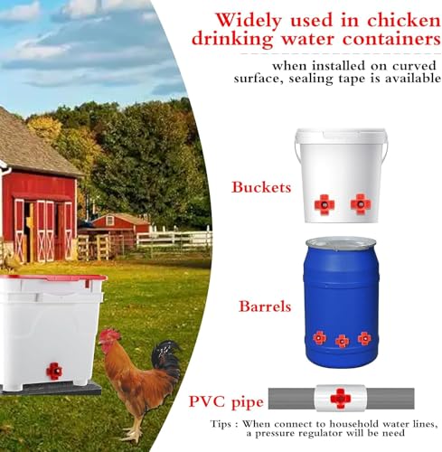 40 Pcs Horizontal Chicken Waterer Nipples with Drill Bits, Leakproof Poultry Watering System for Chicken Coop, Durable ABS Plastic & Stainless Steel, Water Saving Design for Outdoor Use