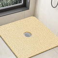 Shower Mat Non Slip,32 x 32 Inch Extra Large Square Shower Mat with Drain Hole in Middle,Soft Loofah Bath Mat Shower Stall Bathtub Mat for Inside Shower Bathroom,Without Suction Cups (Beige Yellow) - color: Beige Yellow