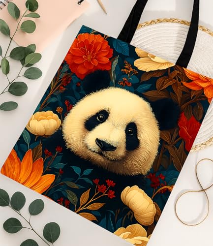 Vintage Botanical Animal Canvas Tote Bag for Women, Aesthetic Floral Animal Reusable Shoulder Bag for Shopping - color: 20