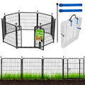 ADAVIN Metal Garden Fence with Gate, 36 in(H) 8 Panels Heavy Duty Iron Animal Barrier Fence, Indoor or Outdoor Dog Playpen, Camping Fence, No Dig Garden Border Fencing for Yard. Total 17.7 FT(L) - size: 8panels-36in(H)×17.7ft(L)