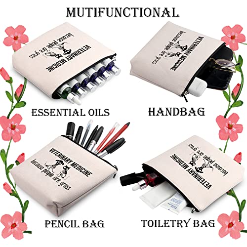 WCGXKO Veterinarian Gift Vet Techs Are Pawsome Animal Lover Zipper Pouch Makeup Bag (Veterinary Medicine)
