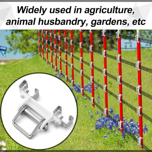 Blulu 10 Pcs T Post Polytape Corner Insulator Electric Fence Insulators T Post End for Posts, Steel Posts, Tensioners Wire Holding Fencing Supplies for Agricultural Farm Garden