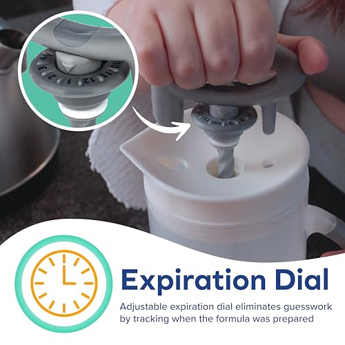 Dr. Talbot's Formula Mixer - 32 oz | Clump-Free Mixing - Expiration Dial -Dishwasher Safe - Spill-Free Baby Feeding