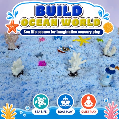 Blue Latex Sensory Bin Filler, Ocean Sensory Bin, Underwater World Sea Life Theme, Summer Sensory Play Water Beads Alternative for Toddlers 1-3 - color: blue