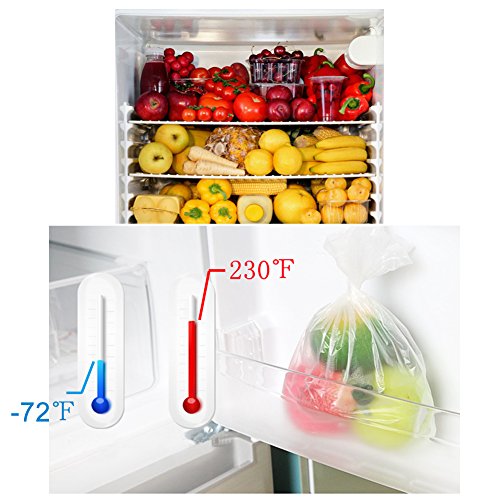 Immuson Food Storage Bag, 12 x 20 Plastic Produce Bag on a Roll Fruits, Vegetable, Bread, Food Storage Clear Bag (4 Rolls-1400 Bags) - size: 4 Rolls-1400 Bags