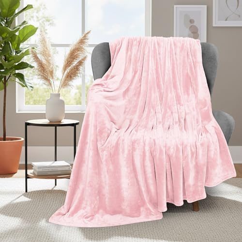 Utopia Bedding Ultra Soft Fleece Bed Blanket Throw Size Pink (50x60 Inches) | Microfiber Plush Warm Lightweight Breathable Cozy Blanket Anti-Static, All Season Use, Gift for Women and Men - color: Pink, size: Throw (50x60 Inch)