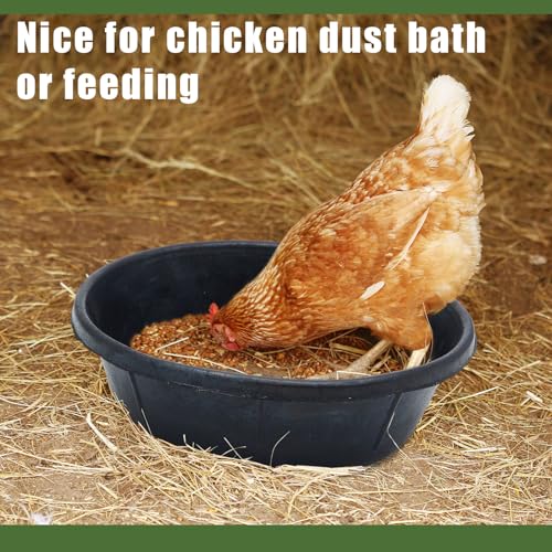 Sadnyy 5 Pcs 8 Quart/ 2 Gallon Rubber Feeder Pan, Rubber Feed Pan Utility Horse Feed Bucket Dog Bowl Horse Feeder for Cats Dogs Goats Chicken Dust Bath Container Animal Feeding, 14.57 x 4.5 inches - size: 8 Quart/ 2 Gallon