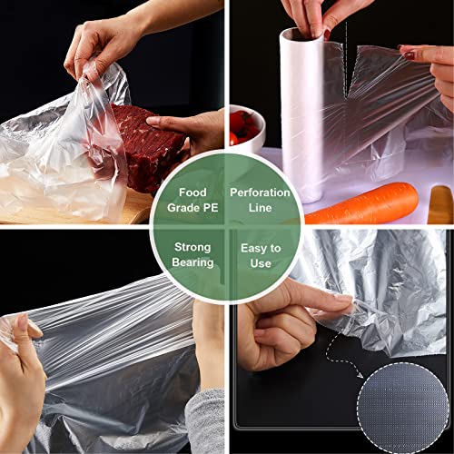 SJPACK Plastic Produce Bag, Clear Food Storage Bags for Fruits, Vegetables, 12 X 20 Inches on a Roll, 350 Bags/Roll - color: 12"x20"/1 roll