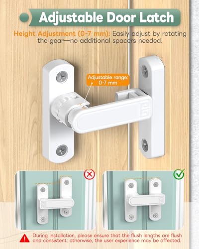 Adjustable Barn Door Locks, 90/180 Degree Gate Latch, White-2 Pcs | Home Security Sliding Door Latch for Bedroom, Barn, Cabinet, Garden & Fence - color: White-2 Pcs