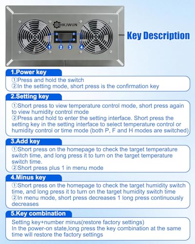 220CFM Crawl Space Ventilation Fan with Temperature Humidity Controller | 304 Stainless Steel Airflow Exhaust Fan for Basement Garage Attic Hydroponics & Grow Tents, Airflow & Moisture Control