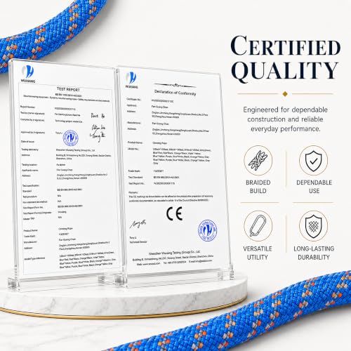 Braided Polyester Arborist Rope (3/8 inch X 100 feet) High Strength Bull Rope for Tree Work Truck Securing Camping Swing, Blue - color: Blue
