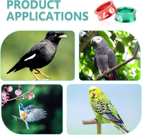 Bird Ring Leg Bands Birds Tags Ldentifying Training Rings Aluminum Alloy Closed Ring Bird Identification Leg Rings for Hibiscus Birds,Parrots,Peonies,etcMixed Colors 50 Per Pack(ID7.0MM) - size: ID7.0MM