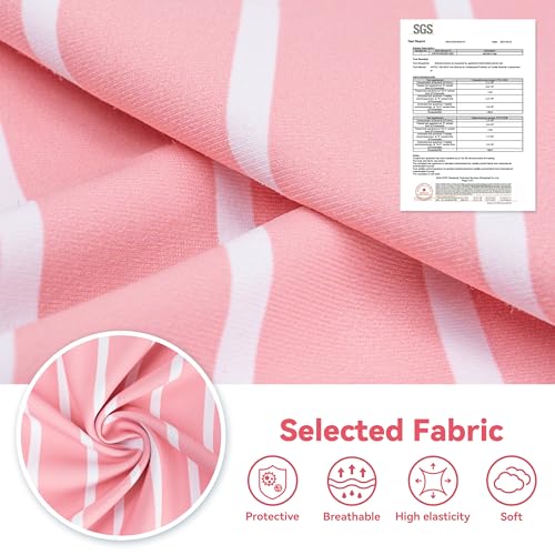 cyeollo Dog Surgery Recovery Suit, Surgical Onesie for Female & Male Dogs | Prevents Licking, Cone Alternative, After Spay & Neuter Body Suit, Protects Surgical Wounds, Easy Potty Access, 4-Way Stretch - color: Pink Stripes, size: X-Small (Back: 9"-11")