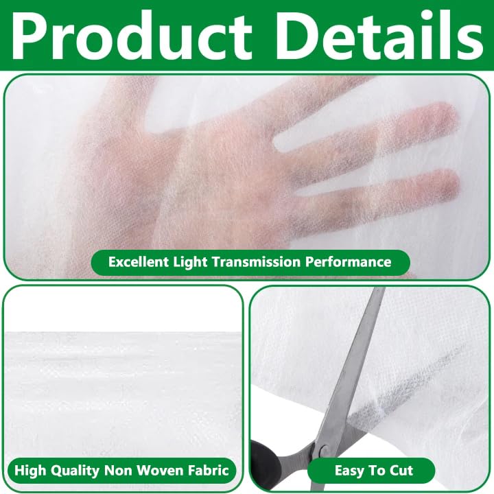 15 x 10 Ft Plant Sun Protection Cloth, Non-Woven Garden Plant Shade Cloth | White Light Refraction Breathable Sun Shade Cloth Cover for Protecting Plants Vegetable Rows from Direct Sunlight - color: 10 x 15 Ft-1pcs