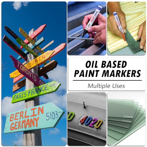 Craiiby Silver Paint Markers, 5 Pack Oil-Based Waterproof Quick Dry Permanent Paint Pen Set for Rocks Painting, Wood, Fabric, Plastic, Canvas, Glass, Mugs, Metal, Tire, Stone, DIY Craft, Grey, Gray - color: Silver