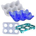 2 Set 6 Cups Egg Holder Silicone Resin Mold Egg Tray Rack Organizer Epoxy Silicone Casting Molds for Fridge, Refrigerator, Kitchen, Pantry, 3D DIY Making Decor Art Crafts