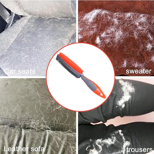 Premium Rubber Pet Hair Brush - Removes Hair from Couches & Pets' Coats O - color: Orange