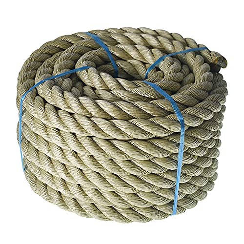 1 inch x 50 feet Twisted ProManila Rope Cordage, UnManila 3 Strand Synthetic Polypropylene Rope for Landscaping, Tug of War, Marine, DIY Projects and Dock Railing - size: 1in*50ft