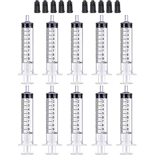 10pcs 10ml Syringes with Caps for Industrial & Scientific - size: 10ml-10pcs