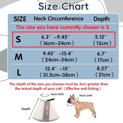 Soft Small Dog Cone Collar Alternative, Comfortable Elizabethan Dog Neck Pillow Cone for Small Dogs (Yorkshire Chihuahua), Protective Adjustable Head Recovery Cone After Surgery Anti Licking for Pup - size: S(Neck Girth:6.3"-9.45")