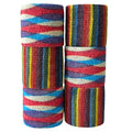 Dog Bandage Wrap, 6 Rolls 2" x 5 yd Stripe Print Pet Tape | Dog wrap bandage for paw & leg care, minor wounds, hotspots, broken nails, gauze pads & licking protection - color: RA-6ROLL-2IN
