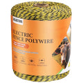 Electric Fence Wire, 1400ft 427m, Polywire for Portable Livestock Fencing, 6 Stainless Steel Strands for Reliable Conductivity and Rust Resistance, UV Resistant - size: 1400 Feet/427 Meters