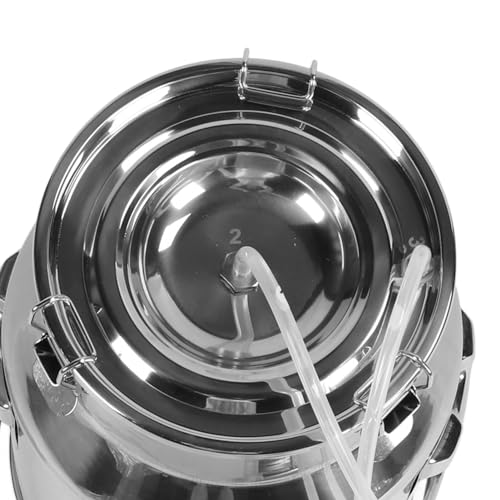 14L Electric Cow Milking Machine, Plug-in Pulsating Vacuum Pump Milker Cow Milker Machine with Stainless Steel Milk Bucket Silicone Tube 2 Teat Cups Milk Brush(US Plug)