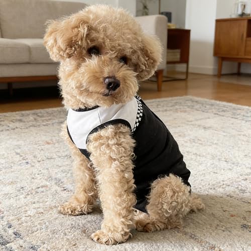 Dog Surgical Suit - Recovery Onesie for Dogs After Surgery, Spayed Female/Male Puppy, Breathable Anti-Lick Clothes, Alternative to Cone(Black and White-XXS) - color: black and white, size: XX-Small