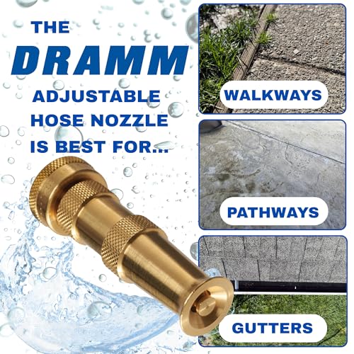 Dramm 12380 Heavy-Duty Brass Adjustable Hose Nozzle