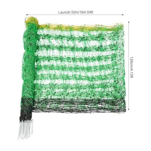 Electric Fence Netting,PE Electric Fence Wire with 10 Stakes 4 Wires, Electric Fence for Livestock Farms and Ranches, Utility Portable Temporary Fence
