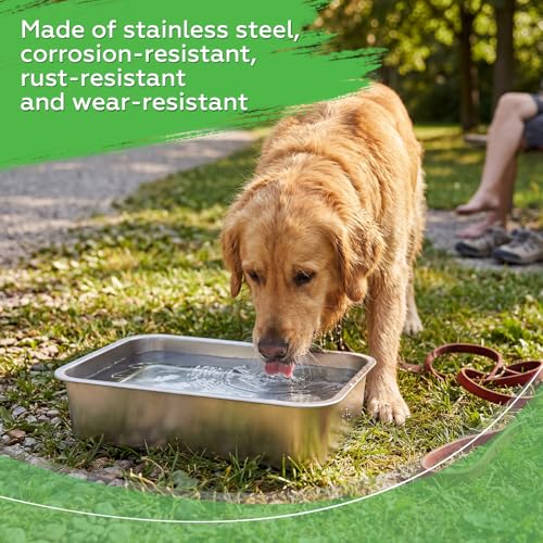 Sadnyy 4 Pcs 16 Qt/ 4 Gallon Stainless Steel Feeder Pan Bulk High Capacity Metal Horse Food and Water Bowls Heavy Duty Horse Trough Feeder for Goats Horses Livestock Animal Feeding