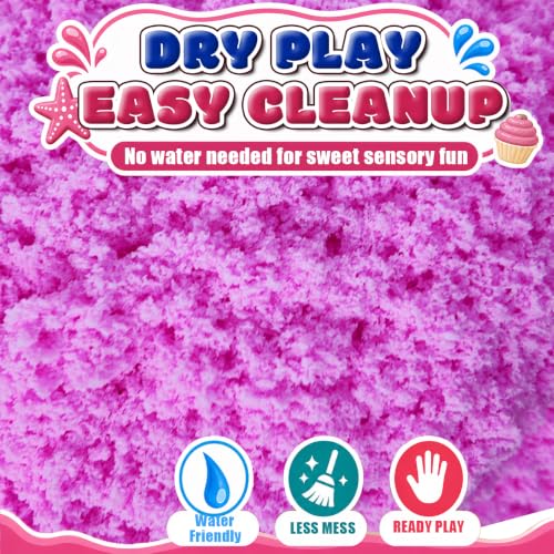 Pink Latex Valentine's Day ice Cream Theme Sensory Bin Filler | Sensory snow sand for Floral Spring Cotton Candy Soothing Pink Sensory Table for Toddlers & Young Children - color: pink