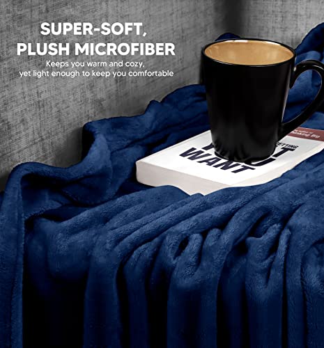 Utopia Bedding Ultra Soft Fleece Bed Blanket Throw Size Navy (50x60 Inches) | Microfiber Plush Warm Lightweight Breathable Cozy Blanket Anti-Static, All Season Use, Gift for Women and Men - color: Navy, size: Throw (50x60 Inch)