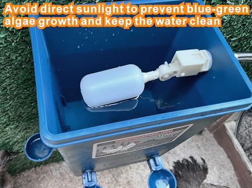 Chicken Feeder, Chicken Waterer with Float Controlled Automatic Set(3 Gallon/16 Pounds), Chicken Coop Accessories（Compatible with 5/8-inch and 3/4-inch Water Pipes, 60-inch Water Supply Pipe - color: Steel Blue