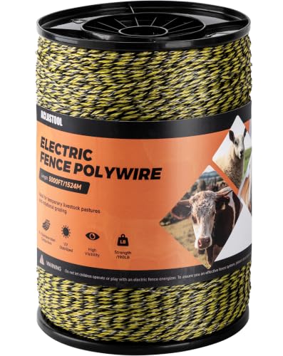 Electric Fence Wire, 5000ft 1524m, Upgraded 9 Stainless Steel Strands for Reliable Conductivity and Rust Resistance, UV Resistant - size: 5000 Feet/1524 Meters