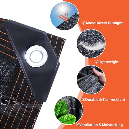 90% Shade Cloth,8 x 10 FT,Tear Resistant Sun Shade Net with Reinforced Grommet,Durable Garden Shade Tarp Cover for Greenhouse,Sunshade Outdoor Patio and Pergola,Chicken Coop,Plant Cover,Black - size: 8×10FT