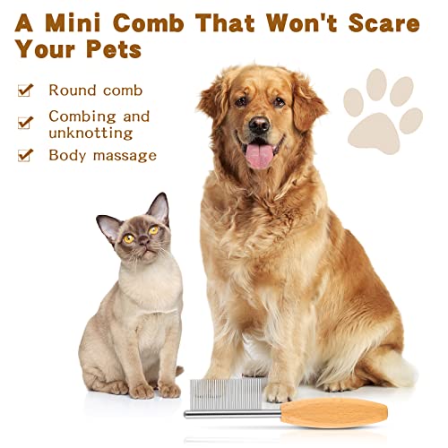 DLUGOPIS 4 In Pet Face and Finishing Comb for Dogs Small Faces Metal Pocket Comb Perfect For Matted Fur Knots Tangles