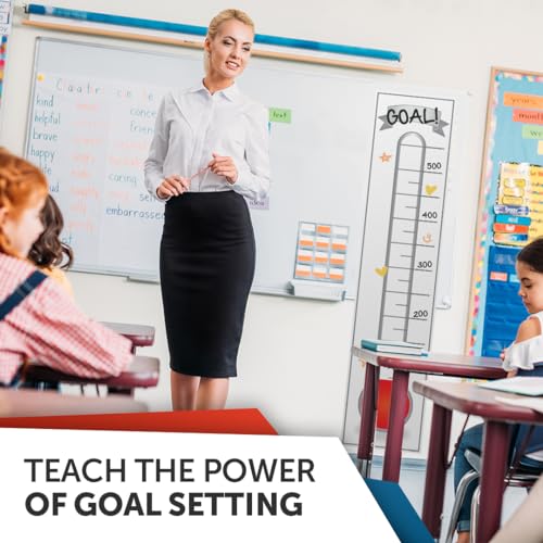 Fundraising Goal Thermometer Chart - 11" x 48", Reusable, Dry Erase Goal Tracker - Great for Schools, Churches, Offices & Charities - color: White