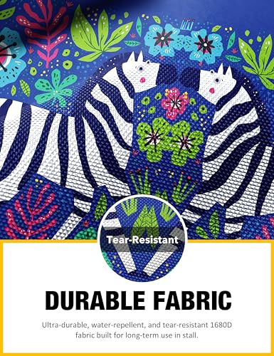 Harrison Howard Horse Stall Guard with Adjustable Straps and Sturdy Spring Hooks Included Aisle Guard Stall Guard for Horses,Zebra in Flowers - color: Zebra in Flowers