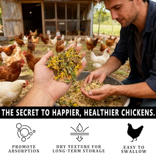 Nesting Herbs for Chicken Coop - 32 oz Natural Chicken Treats, Poultry Feed Botanical Mix, Plant-Based Coop Snacks for Daily Wellness, Feather Quality, Egg Production (2 Pound) - size: 2 Pound (Pack of 1)